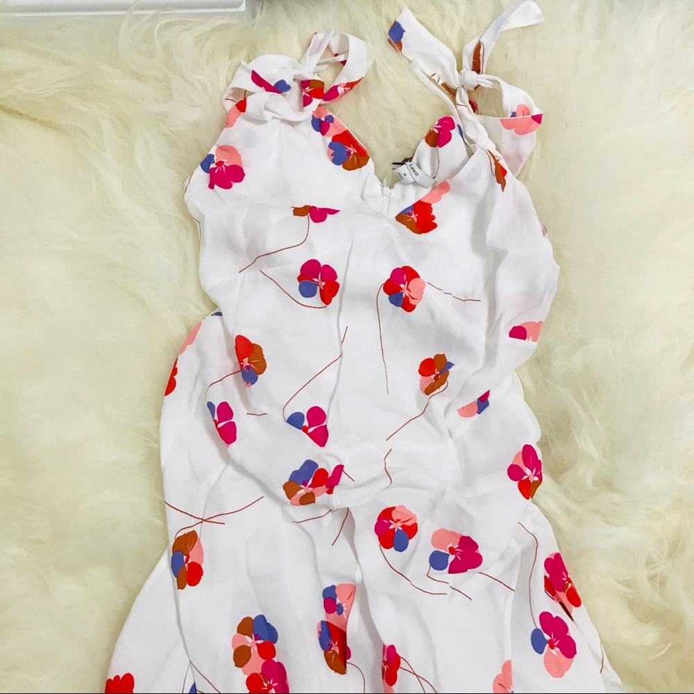 Lewit Tie Sleeve Cold Shoulder Floral Midi Dress - Picture 3 of 7